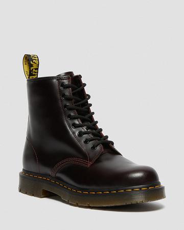 Men's Dr Martens 1460 Slip Resistant Atlas Leather Lace Up Boots Burgundy | AU 530EBC